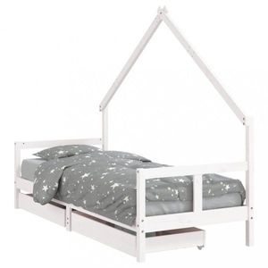 Dětská domečková postel se šuplíky Dekorhome 80 x 200 cm, Dětská domečková postel se šuplíky Dekorhome 80 x 200 cm obraz