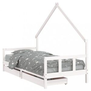 Dětská domečková postel se šuplíky Dekorhome 90 x 190 cm, Dětská domečková postel se šuplíky Dekorhome 90 x 190 cm obraz