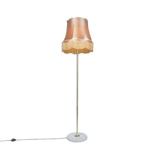 Retro stojací lampa mosaz s odstínem Granny zlatá 45 cm - Kaso obraz