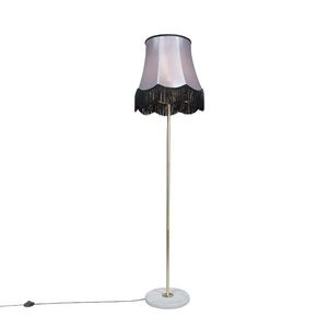 Stojací lampa mosaz s odstínem Granny B černošedá 45 cm - Kaso obraz
