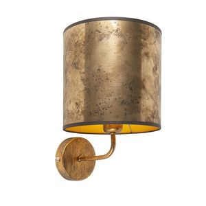 Vintage nástěnná lampa zlatá s odstínem bronzového sametu - Matt obraz