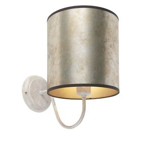 Klasická nástěnná lampa béžová se zinkovým odstínem - mat obraz