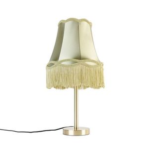 Klasická stolní lampa mosazná s odstínem babička zelená 30 cm - Simplo obraz