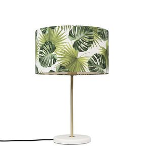 Moderní mosazná stolní lampa s listovým stínidlem 35 cm - Kaso obraz