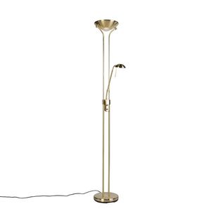 Stojací lampa zlatá s lampou na čtení vč. LED a stmívače - Diva 2 obraz