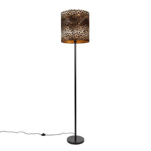 Stojací lampa černý odstín leopardí design 40 cm - Simplo obraz