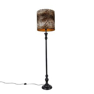 Stojací lampa černá s odstínem leopard 40 cm - Classico obraz