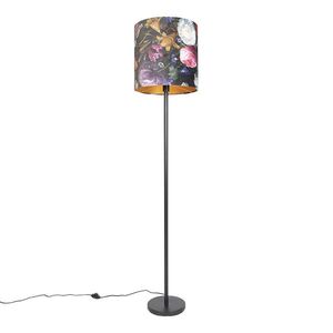 Romantická stojací lampa černá s odstínem květu 40 cm - Simplo obraz