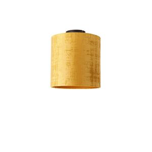 Stropní lampa matně černý sametový odstín zlatá 25 cm - Combi obraz