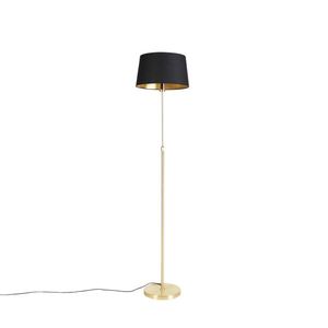 Stojací lampa zlatá / mosazná s černým odstínem nastavitelným 35 cm - Parte obraz