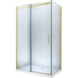MEXEN/S Omega obdélníkový sprchový kout 130x90, transparent, zlatý + vanička 825-130-090-50-00-4010 obraz