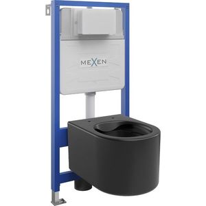 MEXEN/S WC předstěnová instalační sada Fenix Slim s mísou WC Sofia, černá mat 6103354XX85 obraz