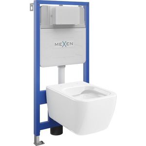 MEXEN/S WC předstěnová instalační sada Fenix Slim s mísou WC Stella, bílá 6103368XX00 obraz