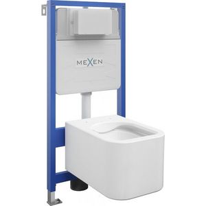 MEXEN/S WC předstěnová instalační sada Fenix Slim s mísou WC Elis, bílá 6103391XX00 obraz