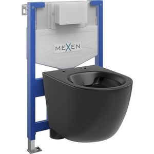 MEXEN/S WC předstěnová instalační sada Fenix XS-F s mísou WC Lena, černá mat 6803322XX85 obraz