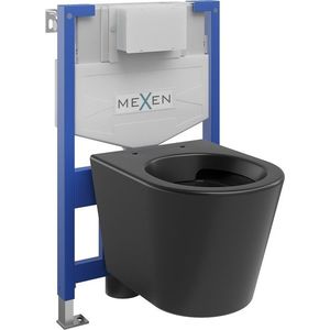 MEXEN/S WC předstěnová instalační sada Fenix XS-F s mísou WC Rico, černá mat 6803372XX85 obraz