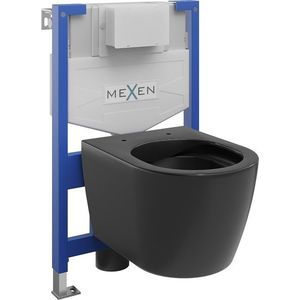 MEXEN/S WC předstěnová instalační sada Fenix XS-F s mísou WC Carmen, černá mat 6803388XX85 obraz