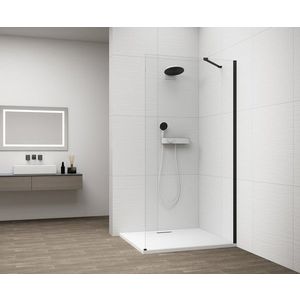 POLYSAN ESCA BLACK MATT jednodílná sprchová zástěna k instalaci ke stěně, sklo čiré, 1300 ES1013-02 obraz