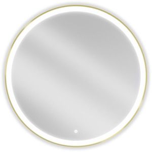 MEXEN Esso zrcadlo s osvětlením 90 cm, LED 6000K zlatý rám 9825-090-090-611-50 obraz
