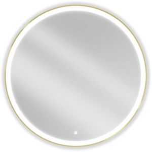 MEXEN Esso zrcadlo s osvětlením 100 cm, LED 6000K zlatý rám 9825-100-100-611-50 obraz