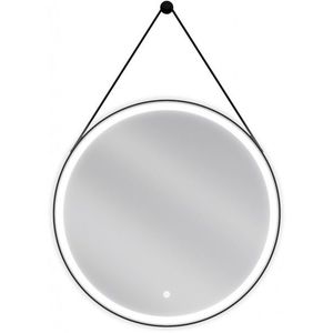 MEXEN Reni zrcadlo s osvětlením, 70 cm, LED 6000K, černý rám 9812-070-070-611-70 obraz
