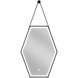 MEXEN Orla zrcadlo s osvětlením 50 x 70 cm, LED 6000K, černý rám 9815-050-070-611-70 obraz