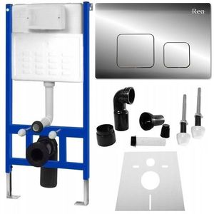 REA Podomítkový modul pro WC závěsné mísy s tlačítkem F Chrome KPL-90010 obraz
