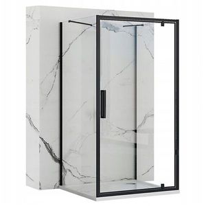 REA/S Přístěnná sprchová kabina Rapid Swing Black Dveře: 70 x Sprchová zástěna: 100 KPL-009948 obraz