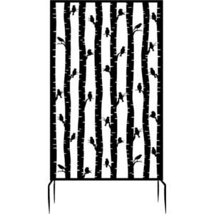 Černá kovová balkonová zástěna 100x186 cm Birds – Esschert Design obraz