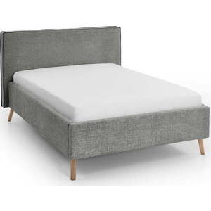 Šedá čalouněná dvoulůžková postel s úložným prostorem s roštem 140x200 cm Riva – Meise Möbel obraz