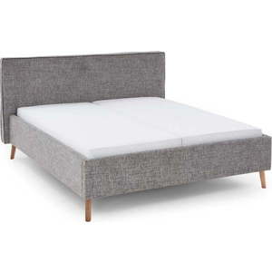Šedá čalouněná dvoulůžková postel s úložným prostorem s roštem 180x200 cm Riva – Meise Möbel obraz