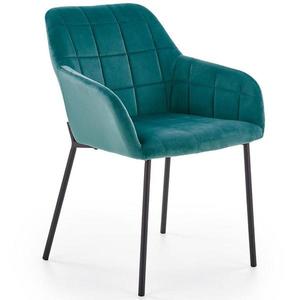 Židle K305 látka velvet/kov tmavě zelená obraz