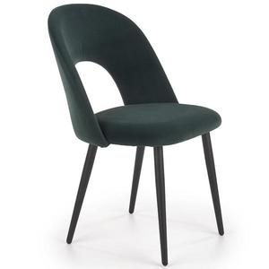 Židle K384 látka velvet/kov tmavě zelená obraz