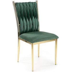 Židle K436 látka velvet/chrom tmavě zelená/zlatá obraz