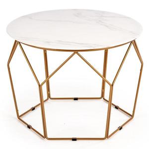 Konferenční stolek Madison bílá mramor/zlatá obraz