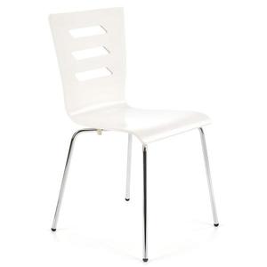 Židle K155 kov/dřevo bílá 46x47x85 obraz