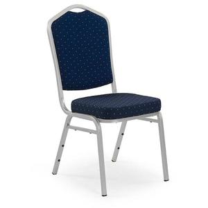 Židle K66S kov/látka stříbrná/modrá 45x59x93 obraz