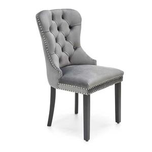 Židle Miya dřevo/samet černá/šedá 54x60x100 obraz