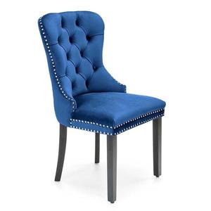 Židle Miya dřevo/samet černá/modrá 54x60x100 obraz