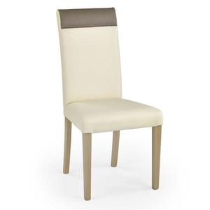 Židle Norbert dřevo/eko kůže sonoma/krémová/béžová obraz