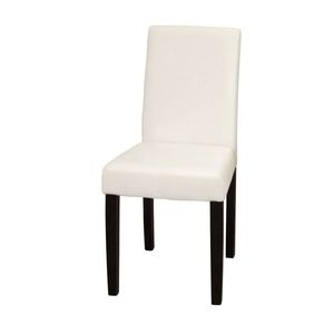Jídelní židle TAIBAI, bílá/hnědé nohy obraz