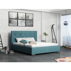 Čalouněná postel DANGELO 1 160x200 cm, modrá látka obraz