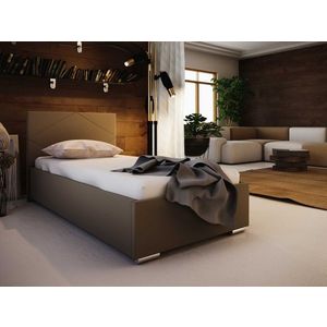 Čalouněná postel DANGELO 5 90x200 cm, béžová látka obraz