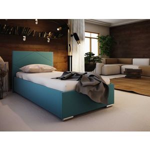 Čalouněná postel DANGELO 5 90x200 cm, modrá látka obraz