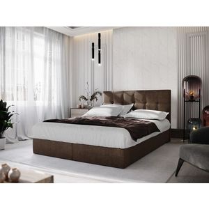 Čalouněná postel GARETTI 180x200 cm, hnědá obraz