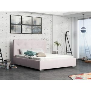 Čalouněná postel DANGELO 1 140x200 cm, růžová látka obraz