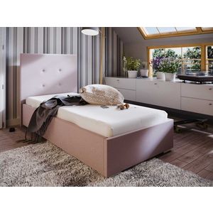 Čalouněná postel DANGELO 1 90x200 cm, růžová látka obraz