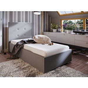 Čalouněná postel DANGELO 1 90x200 cm, šedá látka obraz