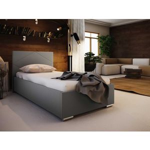 Čalouněná postel DANGELO 5 90x200 cm, šedá látka obraz