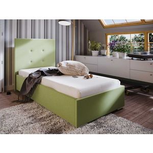 Čalouněná postel DANGELO 1 90x200 cm, zelená látka obraz